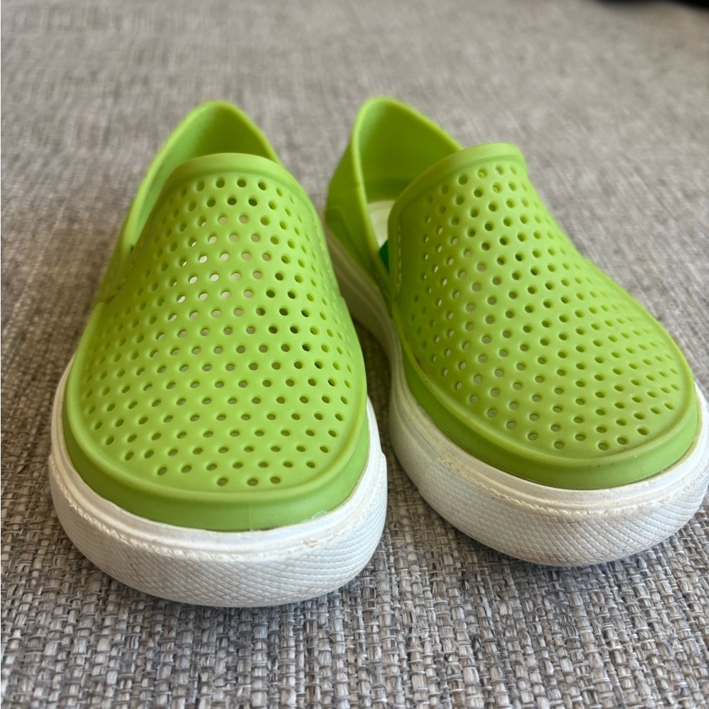 CROCS Kids Slip-On Perforated Water Shoes in Bright Green